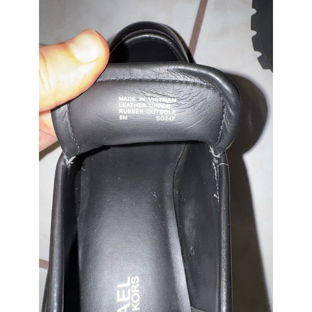 NWOB Michael Kors Black Shiloh Leather Loafers Platform Chunky Y2K Style Size 6M - Picture 14 of 15
